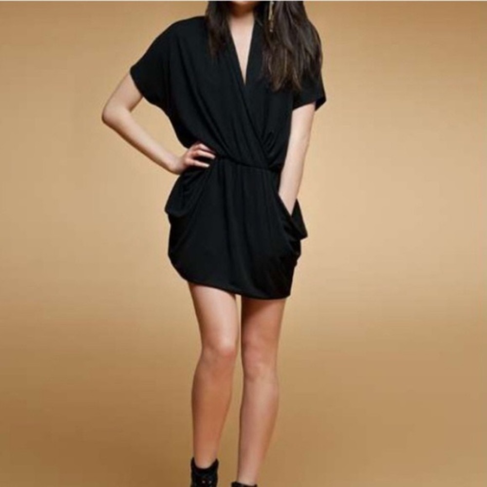 RACHEL Rachel Roy 24 Hour Wrap Dress Black Size L